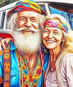 Aesthetic Hippie Couple Paint By Numbers
