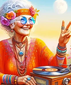 Hippie Grandma Paint By Numbers