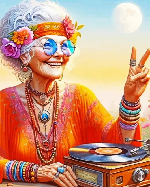 aesthetic hippie grandma paint by numbers Hippie Grandma Paint By Numbers