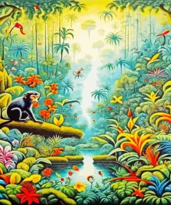 Aesthetic Jungle Art Paint By Numbers