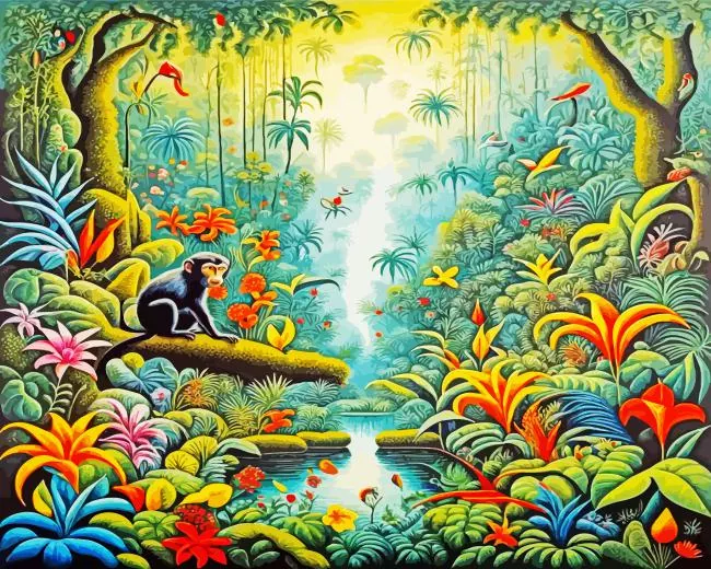 aesthetic jungle art paint by numbers Aesthetic Jungle Art Paint By Numbers