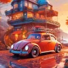 Volkswagen Beetle Art Paint By Numbers