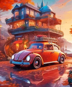 Volkswagen Beetle Art Paint By Numbers