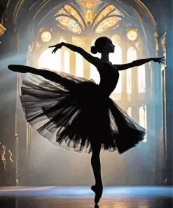 Ballerina Dancing Silhouette Paint By Numbers