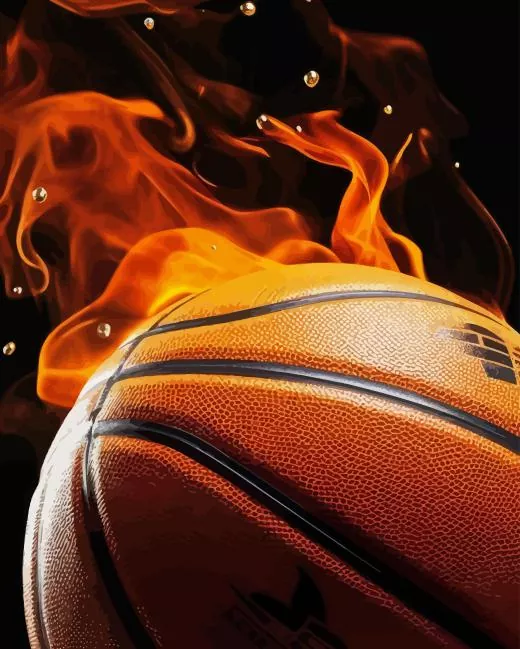 basketball on fire paint by number Basketball On Fire Paint By Numbers