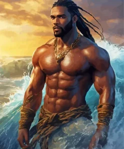Black Merman Paint By Numbers