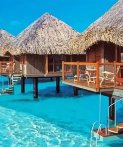 Bora Bora Huts Paint By Numbers