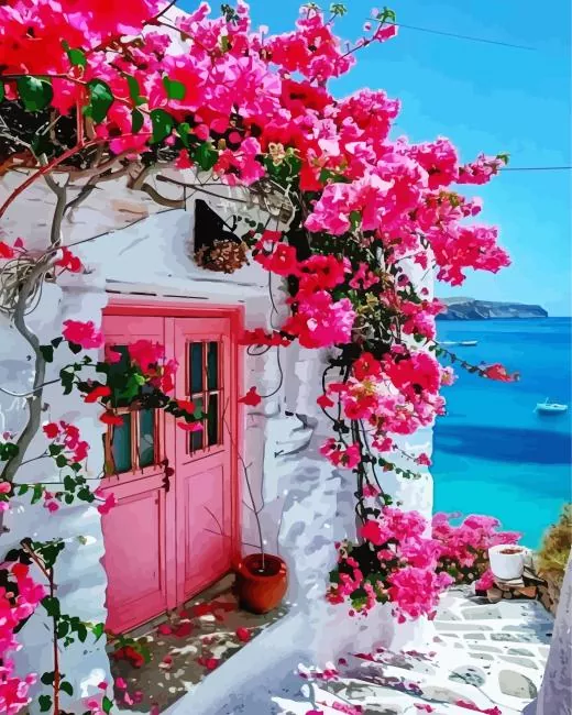 bougainvillea santorini house paint by number Bougainvillea Santorini Paint By Numbers