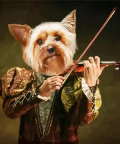 Dog Playing Violin Paint By Numbers