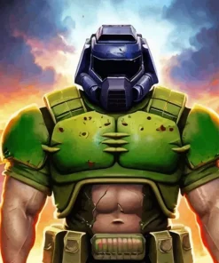 Doomguy Doom Game Paint By Numbers
