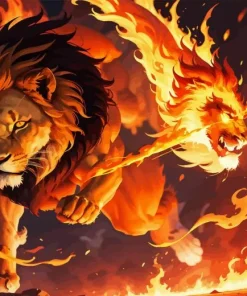 Fire Lion Paint By Numbers