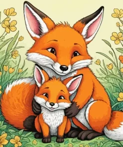 Foxes Hug Paint By Numbers