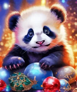 Panda Christmas Paint By Numbers