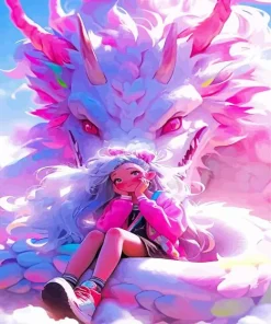 Big Pink Dragon Paint By Numbers