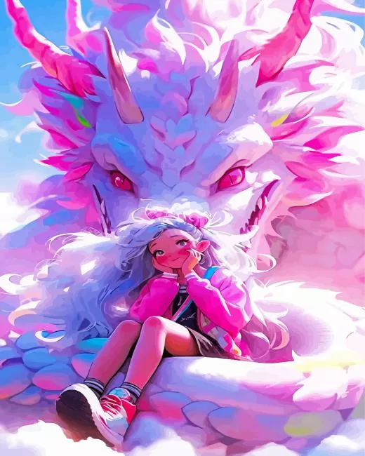 pink dragon paint by numbers Big Pink Dragon Paint By Numbers