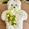 White Flower Bear Paint By Numbers