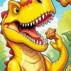 Yellow Dinosaur Art Paint By Numbers