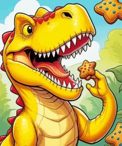 Yellow Dinosaur Art Paint By Numbers