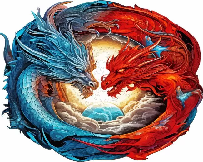 yin yang dragon paint by numbers Yin Yang Dragon Paint By Numbers