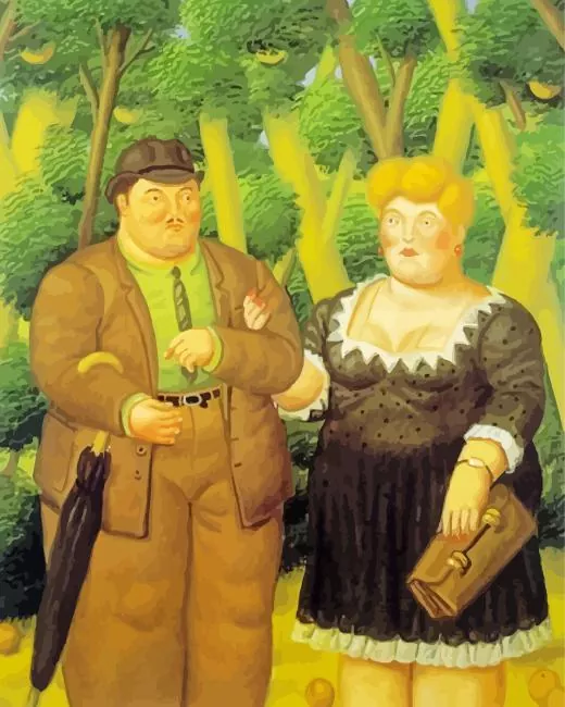 A Couple Fernando Botero paint by number A Couple Fernando Botero Paint By Numbers