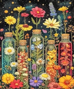 Flowers Bottles Paint By Numbers