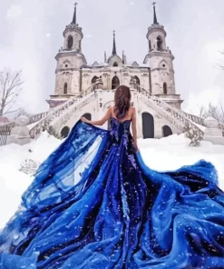 Girl Wearing Blue Paint By Numbers