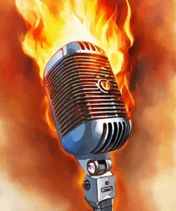 Microphone On Fire Paint By Numbers
