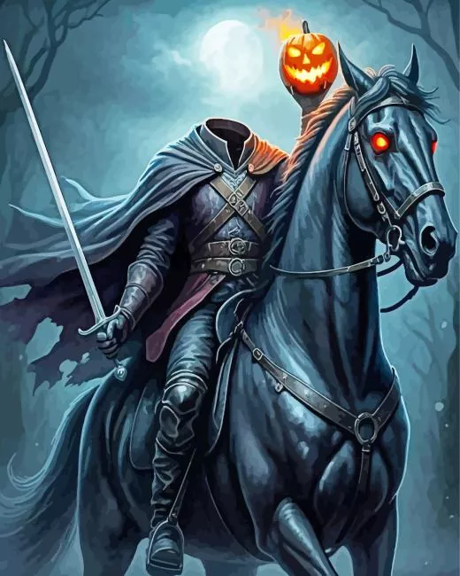 aeshetic headless horseman art paint by number Headless Horseman Art Paint By Numbers