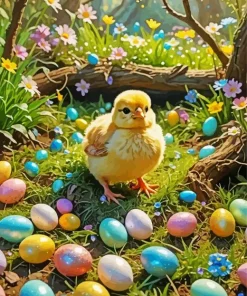 Easter Chick Art Paint By Numbers