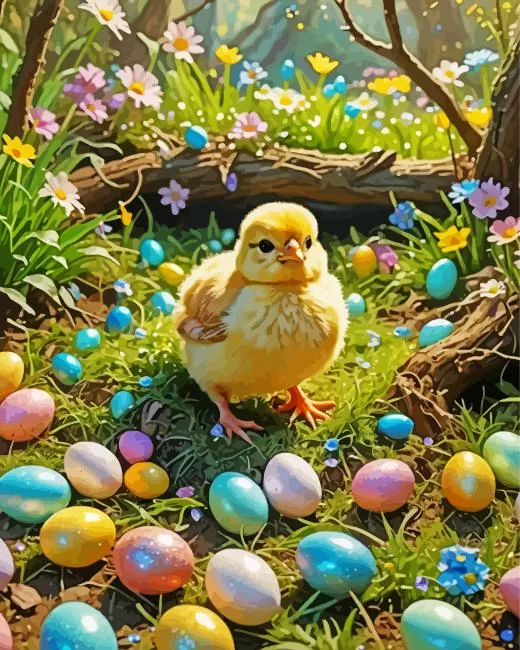 aesthetic easter chick art paint by numbers Easter Chick Art Paint By Numbers