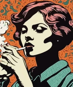 Smoking Girl Art Paint By Numbers
