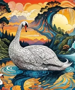 Aesthetic Swan Art Paint By Numbers