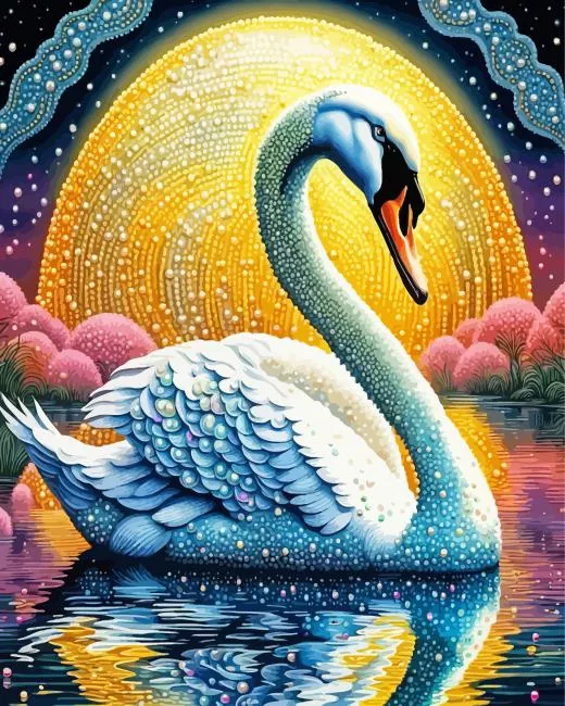 aesthetic white swan art paint by numbers Aesthetic White Swan Paint By Numbers