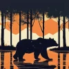 Bear Silhouette Paint By Numbers