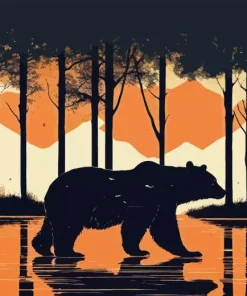 Bear Silhouette Paint By Numbers