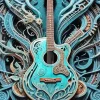 Blue Guitar Art Paint By Numbers