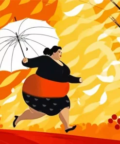 Fat Lady Running Art Paint By Numbers
