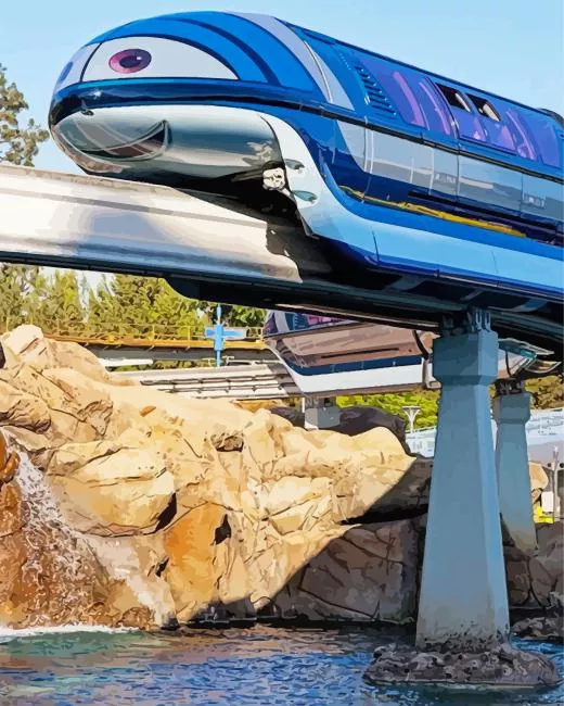 cute disneyland monorail paint by numbers Disneyland Monorail Paint By Numbers