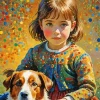Cute Dog With Girl Paint By Numbers