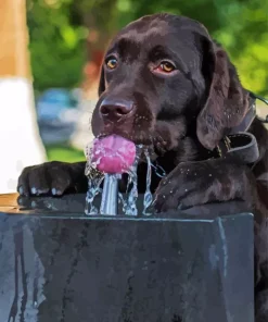 Dog Drinking Water Paint By Numbers