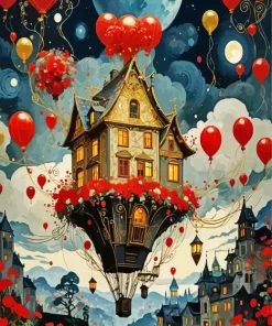 Flying House Qrt Paint By Numbers