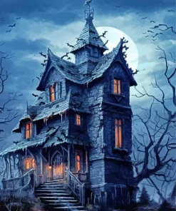 Halloween House Paint By Numbers