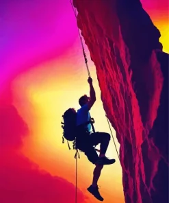 Hiking Man Silhouette Paint By Numbers