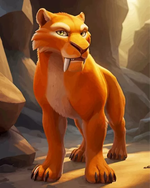 ice age tiger diego paint by numbers Ice Age Tiger Diego Paint By Numbers