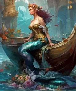 Mermaid On Boat Paint By Numbers