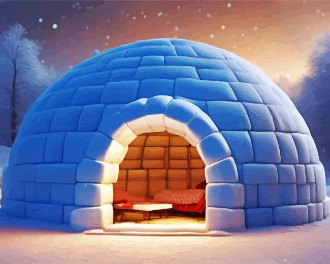 snow house paint by numbers Snow House Paint By Numbers