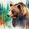 Brown Bear Splash Paint By Numbers