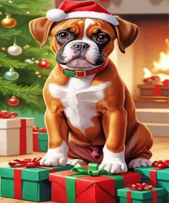 Christmas Boxer Paint By Numbers