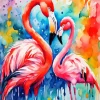 Abstract Flamingos Paint By Numbers