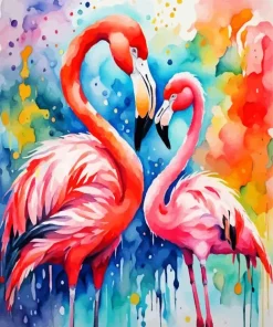 Abstract Flamingos Paint By Numbers